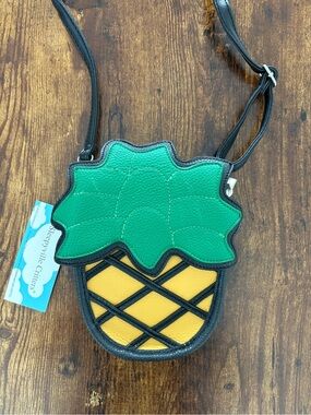 Pineapple Shoulder Crossbody Purse Vinyl Bag Cartoon Anime Fruit Cute NWT